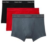 Calvin Klein Men’s 3 Pack Trunks with Logo Waistband, Multicolor (Turbulence/Adrenaline Rush/Black), M