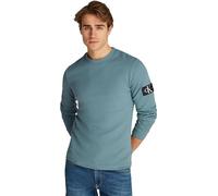 Calvin Klein Men’s Badge Cotton Waffle Long Sleeve Top, Turquoise (Trooper), XXS