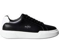 Calvin Klein Men’s Chunky Lace-up Leather Cupsole Trainers, Black (Black/Bright White), 13