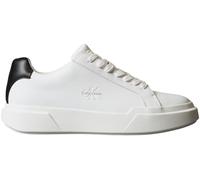 Calvin Klein Men’s Chunky Lace-up Leather Cupsole Trainers, White (Bright White/Black), 12
