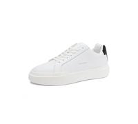 Calvin Klein Men’s Chunky Lace-up Leather Cupsole Trainers, White (Bright White/Black), 7