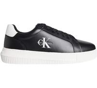 Calvin Klein Men’s Chunky Mono Leather Cupsole Trainers, Black (Black/Bright White), 8