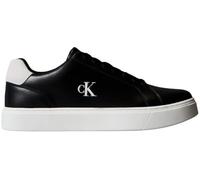 Calvin Klein Men’s Classic Lace-up Leather Cupsole Trainers, Black (Black/Bright White), 11