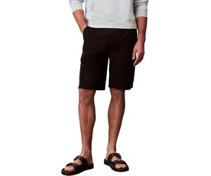 Calvin Klein Men’s Cotton Pull-on Knee Length Cargo Shorts, Black (Black), S