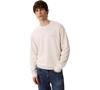 Calvin Klein Men’s Cotton Relaxed Jumper with Round Neck, Beige (Tofu), M