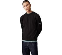 Calvin Klein Men’s Crew Neck Badge Cotton Sweatshirt, Black (Ck Black), XXS