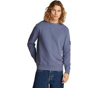 Calvin Klein Men’s Crew Neck Badge Cotton Sweatshirt, Blue (Grisaille), S
