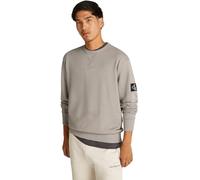 Calvin Klein Men’s Crew Neck Badge Cotton Sweatshirt, Grey (Rock Ridge), XS