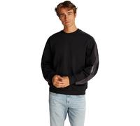 Calvin Klein Men’s Crew Neck Logo Tape Relaxed Fit Sweatshirt, Black (Ck Black), 3XL