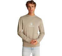 Calvin Klein Men’s Crew Neck Shadow Logo Regular Fit Sweatshirt, Beige (Aluminum), XS
