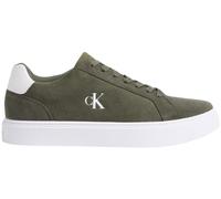 Calvin Klein Men’s Cupsole Trainers Classic Lace-up in Suede, Green (Deep Lichen Green/Bright White), 7