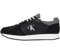 Calvin Klein Men’s Elegant Lace-up Sock Runner Trainers, Multicolor (Black/Charcoal Grey/Bright White), 12