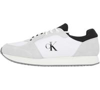 Calvin Klein Men’s Elegant Lace-up Sock Runner Trainers, Multicolor (Bright White/Oyster Mushroom/Black), 8