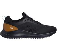 Calvin Klein Men’s EVA Tech Knit Runner Trainers with Logo, Black (Ck Black/Grain Brown/Wild Green), 10