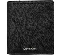 Calvin Klein Men’s Foil Embossed Slim Trifold Wallet with Coin Pocket, Black (Black), One Size