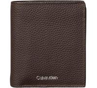 Calvin Klein Men’s Foil Embossed Slim Trifold Wallet with Coin Pocket, Brown (CK Dark Brown), One Size