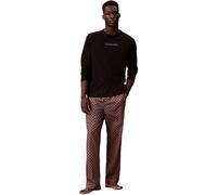 Calvin Klein Men’s Long Sleeve T-shirt and Bottoms Pyjama Set, Multicolor (Black Top W/Bijou Modern Bijou Mo), M