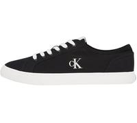 Calvin Klein Men’s Low Top Canvas Vulcanised Trainers, Black (Ck Black/Bright White), 6