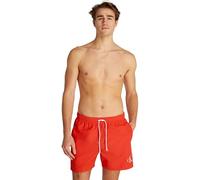 Calvin Klein Men’s Medium Drawstring Swim Shorts with Logo, Red (Flaming Chili), S