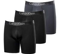 Calvin Klein Men`s Microfiber Boxer Briefs Pack of 3, Black/Black/Grey, XL