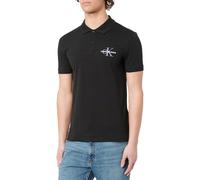 Calvin Klein Men’s Monologo Regular Fit Short Sleeve Polo Shirt, Black (Ck Black), XS