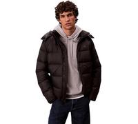 Calvin Klein Men’s Nylon Zip Off Puffer Jacket with Hood, Black (Black), XL