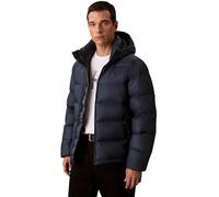 Calvin Klein Men’s Nylon Zip Off Puffer Jacket with Hood, Blue (Ink), S