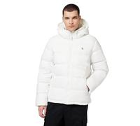 Calvin Klein Men’s Nylon Zip Off Puffer Jacket with Hood, White (Bright White), XXL
