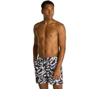 Calvin Klein Men’s Printed Medium Swim Shorts with Drawstring, Multicolor (Ck Layered Floral Black AOP), M