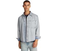 Calvin Klein Men’s Regular Fit Denim Shirt with Chest Pocket, Blue (Denim Light), S