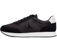 Calvin Klein Men’s Retro Iconic Runner Trainers, Black (Black/Bright White), 7