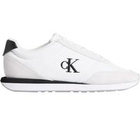 Calvin Klein Men’s Retro Mix Runner Trainers with Logo, White (Bright White/Black), 7