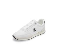 Calvin Klein Men’s Retro Mix Runner Trainers with Logo, White (Bright White/Black), 8