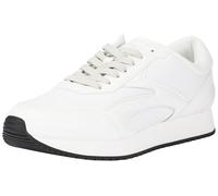 Calvin Klein Men’s Retro Multilayer Runner Trainers, White (B White/O Mushroom), 10