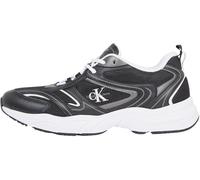 Calvin Klein Men’s Retro Tennis Mesh Sporty Runner Trainers, Black (Black/Bright White), 8