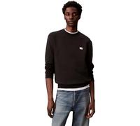 Calvin Klein Men’s Round Neck Terry Badge Sweatshirt, Black (Black), M