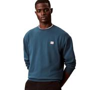 Calvin Klein Men's LS 350TERRY EU WHSL BADGE CREWNE LV04RC273G Sweatshirts, BLUE (Navy Teal), XL