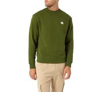 Calvin Klein Men’s Round Neck Terry Badge Sweatshirt, Green (Medieval Forest), XL