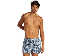 Calvin Klein Men’s Short Drawstring Swim Shorts, Multicolor (Glitched Marble AOP Blue), L