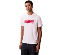 Calvin Klein Men’s Short Sleeve Box Graphic Regular Fit T-Shirt, White (Brilliant White), M