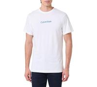 Calvin Klein Men’s Short Sleeve Crew Neck T-Shirt, White (Classic White W/Deep Lagoon Logo), M
