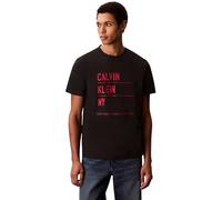 Calvin Klein Men’s Short Sleeve Graphic T-Shirt with Logo, Black (Black), L