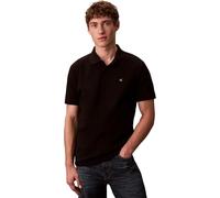 Calvin Klein Men’s Short Sleeve Monogram Pique Cotton Polo Shirt, Black (Black), M