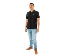 Calvin Klein Men’s Short Sleeve Monogram Pique Cotton Polo Shirt, Black (Black), S