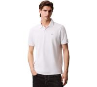 Calvin Klein Men’s Short Sleeve Monogram Pique Cotton Polo Shirt, White (Blanc De Blanc), S