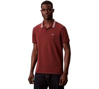 Calvin Klein Men’s Short Sleeve Monogram Pique Tipped Cotton Polo Shirt
