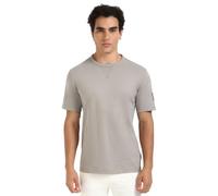 Calvin Klein Men’s Short Sleeve Regular T-Shirt with Logo Badge, Grey (Rock Ridge), XXXL