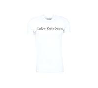 Calvin Klein Men’s Short Sleeve Round Neck Core Institutional Logo Slim Fit T-Shirt, White (Bright White), XL
