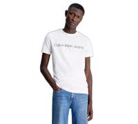 Calvin Klein Men’s Short Sleeve Round Neck Core Institutional Logo Slim Fit T-Shirt, White (Bright White), S