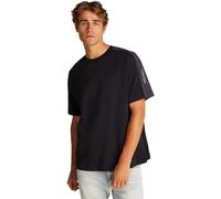 Calvin Klein Men’s Short Sleeve Round Neck Logo Tape T-Shirt, Black (Ck Black), S